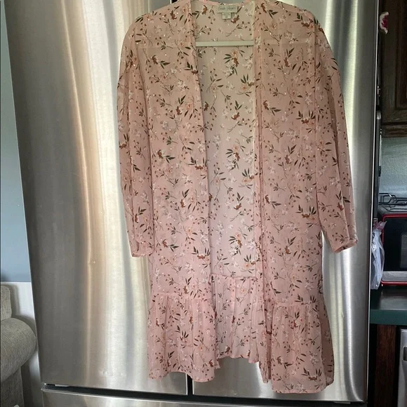 Charlie Paige Pink Floral Swim Coverup - Picture 1 of 6